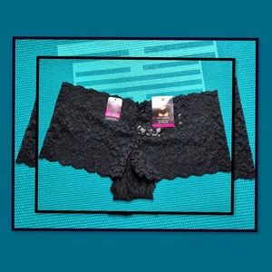 NWT MAIDENFORM WOMENS THE CHEEKIES BLACK LACE PANTY L